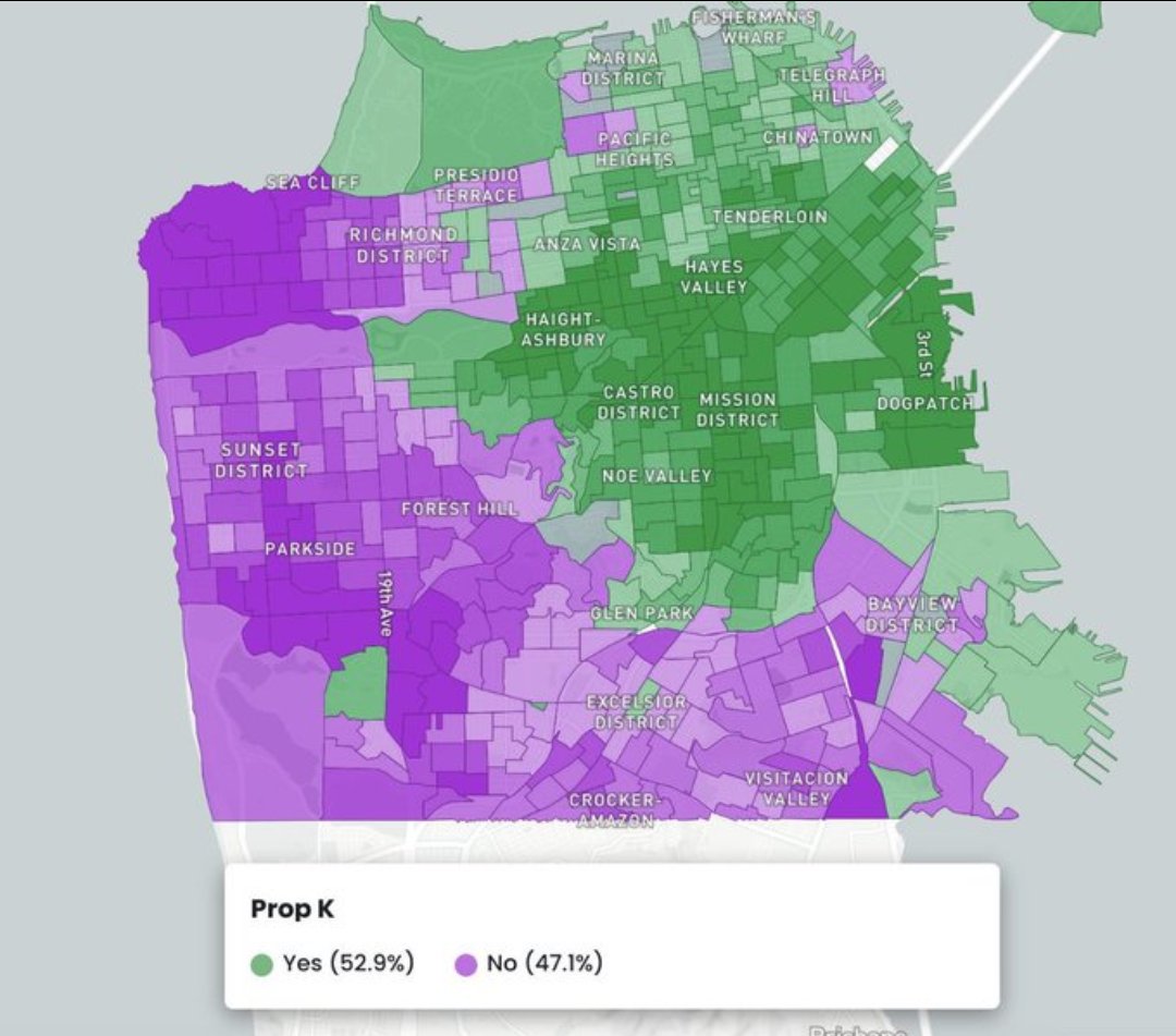 The power of losing - Proposition K voter map demographics